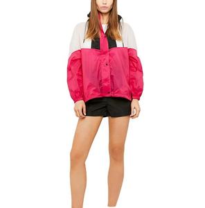 Ropa informal ligera personalizada con cremallera, chaqueta cortavientos ajustada para mujer, Patchwork, Color, correr, de talla grande, transpirable, con capucha - Product Image 5