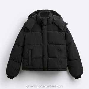 Custom Windbreaker Hooded Padded Quilted Down Puffer <b>Jacket</b> for <b>Men</b> - Product Image 2