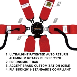 Ajustador de Correas para Arnés de Carreras, Herrajes para Cinturones de Seguridad de 2 y 3 Pulgadas, Servicio Mayorista OEM ODM con Logotipo, Color y Marca Personalizados - Product Image 5