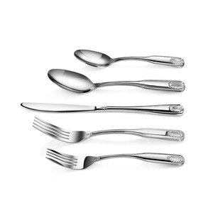 Ensemble de couverts de luxe 5 pièces en acier inoxydable 430 poli miroir, durable et réutilisable, couteau à steak, fourchette, cuillère, vaisselle haut de gamme - Product Image 4