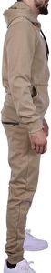 Survêtement kaki à capuche pour homme, sweat-shirt zippé avec poches latérales et pantalon de jogging assorti, tenue décontractée pour l'automne - Product Image 3