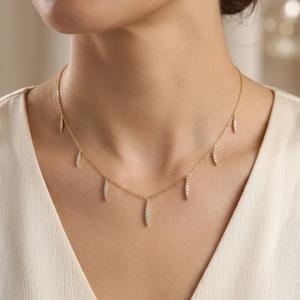 Collar con Colgante de Diamante Marquise en Oro Sólido de 14K, Collar con Cadena de Diamantes Cultivados en Laboratorio, Regalo para Ella - Product Image 6