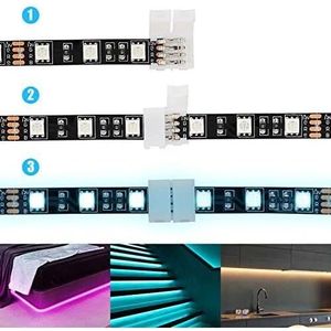 10 Confezioni di Connettori per Strisce LED RGB a 4 Pin, 10mm, Senza Fili, Senza Giunture, Adattatori Terminali Senza Saldatura - Product Image 2