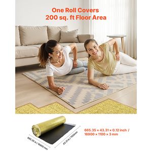 200 mq. Rotolo di Sottofondo in Schiuma EPE Resistente 3 in 1, Spessore 3 mm, Imbottitura per Pavimenti con Barriera al Vapore e Nastro in Alluminio - Product Image 6