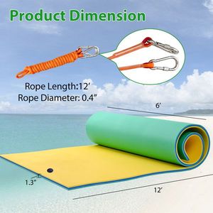 Tappetino Galleggiante Portatile a 3 Strati 12x6ft per Uso in Mare, Impermeabile e Resistente agli Strappi, per Attività Acquatiche all'Aperto - Product Image 4