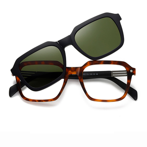 S33106 Nuevas Gafas de Sol Plegables Magnéticas con Clip, Polarizadas, con Logotipo Personalizado, Marco Cuadrado TR90, Unisex, Lentes de Sol 2025 - Product Image 2