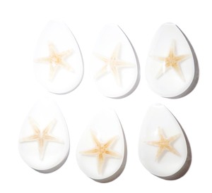 Starfish Real Specimen Plastic Cabochon Pear Shape Cut <b>Top</b> 33x22 mm White Flat Bottom for Crafts and Jewelry Making - Product Image 4