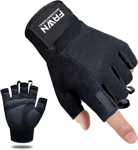 Gants de musculation unisexes à demi-doigts avec fermeture à lacets, tissu antidérapant, pour la salle de sport et le fitness - Product Image 1