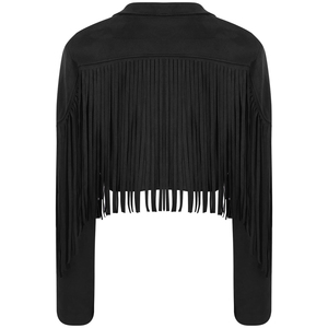 Chaqueta de Cuero con Flecos para Mujer, Estilo Motociclista, Manga Larga, Talla Personalizada, Moda 2025-2026 - Product Image 1