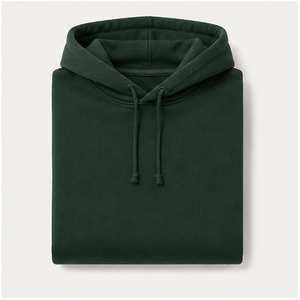Sweat à capuche homme personnalisable vert forêt, coupe décontractée cocoon, cordon de serrage ton sur ton, poche kangourou, en molleton de coton doux MHOOD-0008 - Product Image 6
