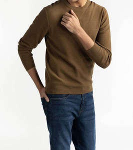 Suéter de punto grueso y cálido para hombre, de color liso, estilo nuevo, para otoño e invierno. - Product Image 2