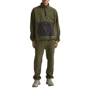 Sudadera con capucha y cremallera de un cuarto, de algodón térmico, extragrande, lisa, con logotipo personalizado OEM, para hombre, precio al por mayor. - Product Image 5