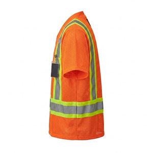 Chemise de sécurité réfléchissante en maille respirante anti-plis, conforme à la norme ANSI Classe 2, pour la construction et la circulation, avec logo personnalisé OEM, vente en gros - Product Image 3