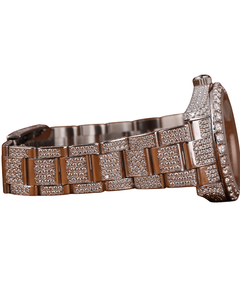 Reloj cronógrafo de lujo con diamantes de moissanita, reloj deportivo con números brillantes, correa de acero inoxidable, reloj de rapero estilo hip hop. - Product Image 3