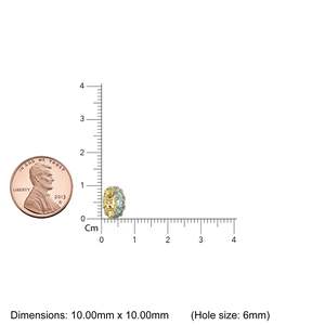 Colgante redondo de oro italiano de 14k con aguamarina, colgante de rueda de aguamarina azul, soporte para colgante redondo, piedra redonda Eternity March - Product Image 2