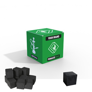 Briqueta de carbón de cáscara de coco natural de Indonesia de calidad superior Shisha Hookah Etiqueta Privada OEM personalizada Cubo de Shisha ceniza baja - Product Image 1