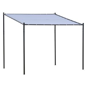 Gazebo da Giardino 10x9.5 per Esterni con Telaio in Acciaio Verniciato a Polvere Grigio e Tettoia in Poliestere per Cortile o Parete - Product Image 1
