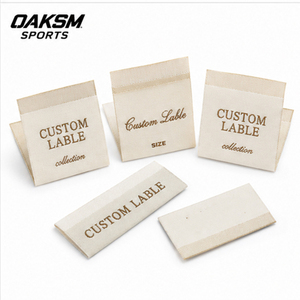 Étiquettes en tissu tissé haute densité personnalisées à prix d'usine, étiquettes de col, étiquettes principales de vêtements pliées, badges écussons pour sweats à capuche streetwear - Product Image 3