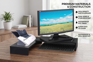 Ergonomic Wooden Computer Monitor Stand <b>Riser</b> Extendable Height Adjustable Laptop Stand Home Office Modern Design - Product Image 5