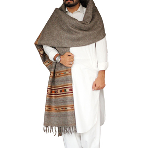 New Model New Design Long Muslim Men Winter Shawl 100% <b>Silk</b> Multi-Functional Customizable Solid Color Wholesale - Product Image 1