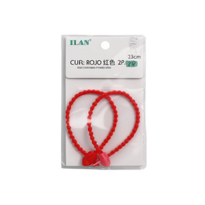 ILAN Anillo de cuerda de silicona de 23 cm para el cabello, rojo, 2 piezas - Product Image 2