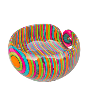 Cuenco redondo de madera colorido con diseño en espiral, de alta calidad, para tejer a ganchillo y con agujas, 6x6x3 pulgadas - Product Image 4