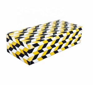 Joyero decorativo en blanco y negro de alta calidad, caja de almacenamiento de joyas, organizador de joyas con incrustaciones de resina hechas a mano a precio al por mayor - Product Image 2