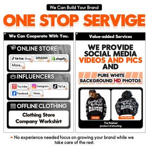 Sweat à capuche zippé oversize en coton épais 600 g/m² pour homme, coupe courte, double fermeture éclair, personnalisable - Product Image 4