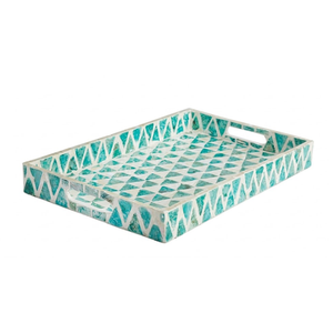 Mother of Pearl Inlay Serving Tray Decorative Platter for <b>Coffee</b> <b>Table</b> Artisan Handcrafted Gift Storage - Product Image 1