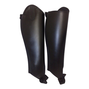 Demi-chaps d'équitation en cuir – Protection durable des jambes pour le confort, la tenue et la performance – Équipement d'équitation - Product Image 2