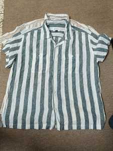 Casual viejo dinero estilo rayas algodón Oxford manga corta personalizada botón Arriba camisa para hombres - Product Image 5