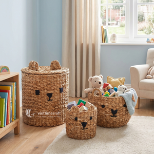 Panier de rangement écologique en jonc de mer, forme lapin, tressé à la main, naturel, multifonctionnel, pour chambre d'enfant et maison - Product Image 4