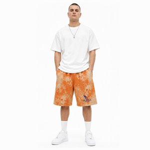 Men's Tie Dye Drawstring <b>Shorts</b> Breathable Knitted Casual <b>Jogger</b> <b>Short</b> for Summer Streetwear - Product Image 1