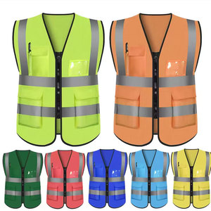 Custom Logo Pocket <b>Work</b> <b>Construction</b> White Safety Vest Safety <b>Jackets</b> Personalized Safety Vest With Pockets Custom Logo - Product Image 2