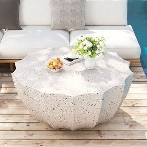 Tavolino da Caffè Moderno in Cemento MgO da 90 cm, Resistente e Impermeabile, per Terrazze, Giardini e Cortili - Product Image 2