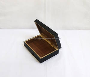 Caja de almacenamiento con incrustaciones de latón de madera hecha a mano de lujo personalizada forma rectangular al por mayor para almacenamiento y decoración de joyas - Product Image 4