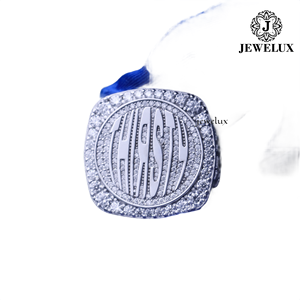 Meilleur prix Jewelux Bague de cocktail unisexe en argent 925 plaqué rhodium de luxe avec sertissage en diamant style Hiphop d'Inde - Product Image 2