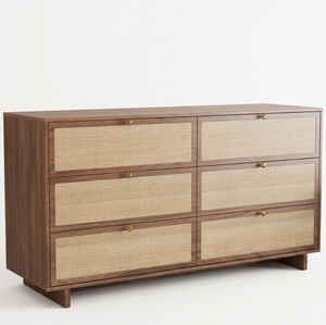 Viona Teak Solid Wood Minimalist Dresser with <b>6</b> <b>Drawers</b> Eco-Friendly & Durable Storage for Bedroom Living Room or Warehouse - Product Image 1