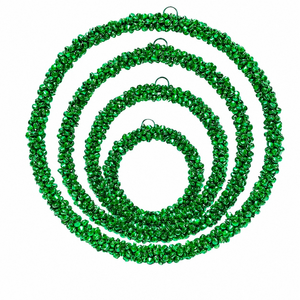 Set of 4 Metal Ghungroo Christmas Hanging Ornaments | Green Circle Shape Xmas Festival Decor for Tree Home Party Decoration - Product Image 2