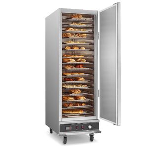 Scaldavivande professionale a 16 ripiani in acciaio inox, grande capacità, con ripiani regolabili, porta singola, include serbatoio acqua - Product Image 1