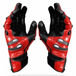 Gants de moto en cuir pleine main avec protection en fibre de carbone, respirants, antidérapants, avec protège-paume, pour hommes - Product Image 2