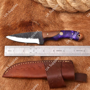 มีดใบตายคุณภาพสูง เหล็กกล้าคาร์บอนสูง 1095 สำหรับล่าสัตว์และกิจกรรมกลางแจ้ง ด้ามไม้และเรซิ่น ความแข็ง 58 HRC รับผลิตแบบ OEM - Product Image 3