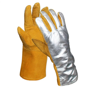 Gants de travail de haute qualité pour la protection des mains, fabriqués en cuir de vachette, isolés, résistants à la chaleur, en tissu, pour la sécurité au travail - Product Image 1