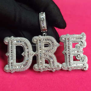 Collar con Colgante DRE Personalizado, Oro de 18K, Diamante Cultivado en Laboratorio, Cadena Cubana, Joyería Hip Hop Brillante, Certificado GIA, Regalo para Hombres y Mujeres - Product Image 1
