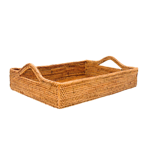 Bandeja de Servir de Ratán Tradicional de Primera Calidad, con Asas de Madera Maciza, Fibra Natural, Hecha a Mano, para Servir Té y Aperitivos, Decoración del Hogar - Product Image 6