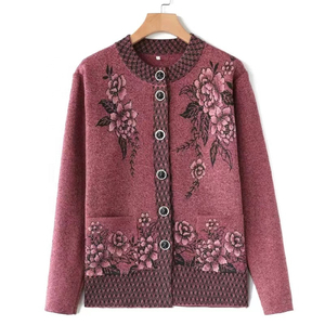 Cardigan d'hiver décontracté 100% coton, couleur unie, col en V, logo sur le devant, respirant, confortable, personnalisable, pull pour femme - Product Image 6