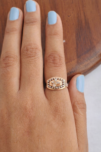 18K Rose Gold Diamond Peacock Motif <b>Ring</b> Vintage Filigree Designer <b>Statement</b> <b>Ring</b> for Women Daily Wear Gift High Polish Finish - Product Image 5