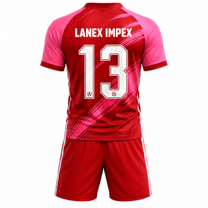 Ensemble d'uniformes de football personnalisés professionnels pour les clubs de football, kit complet de maillots avec shorts et chaussettes, vêtements de sport légers - Product Image 3