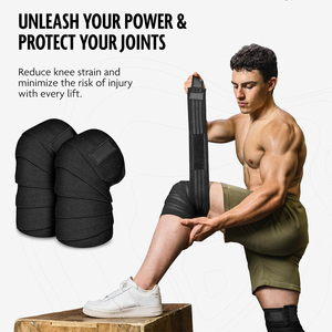 Bandes de genou en néoprène respirantes pour la musculation et le powerlifting avec protection professionnelle, bandes de genou personnalisées - Product Image 2