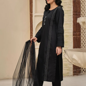 Costume en coton avec dupatta, nouvelle arrivée, sur mesure, designer pakistanais 2026, robe pour femme en 3 pièces - Product Image 3